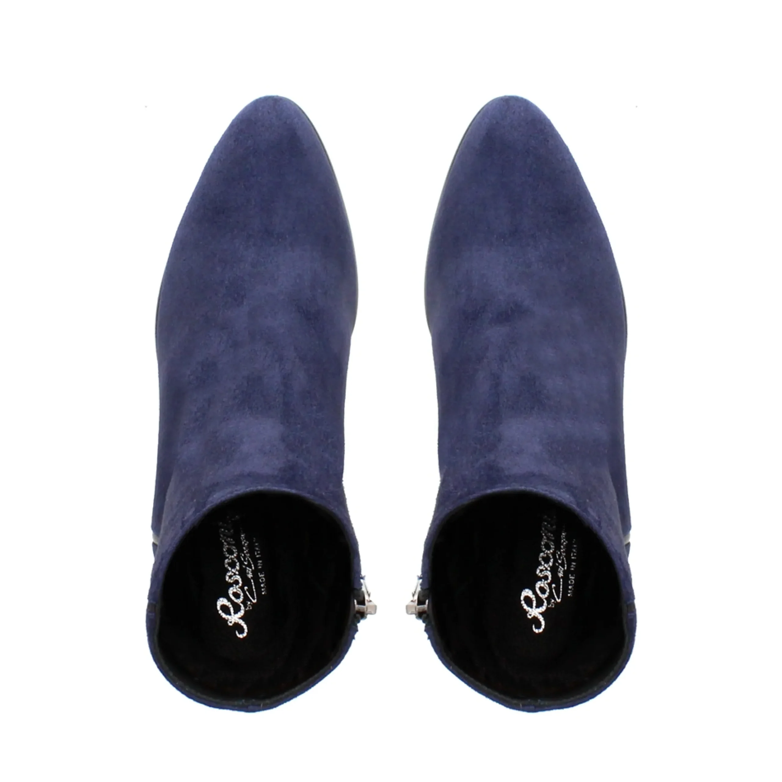Megan Navy Suede Ankle Boots