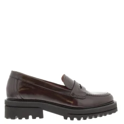 Meri Bordo Leather Chunky Penny Loafers