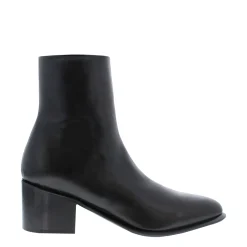 Mezara Black Leather Ankle Boots