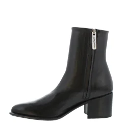 Mezara Black Leather Ankle Boots