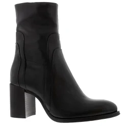 Noemi Black Leather Ankle Boots