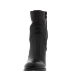 Noemi Black Leather Ankle Boots