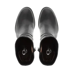 Noemi Black Leather Ankle Boots