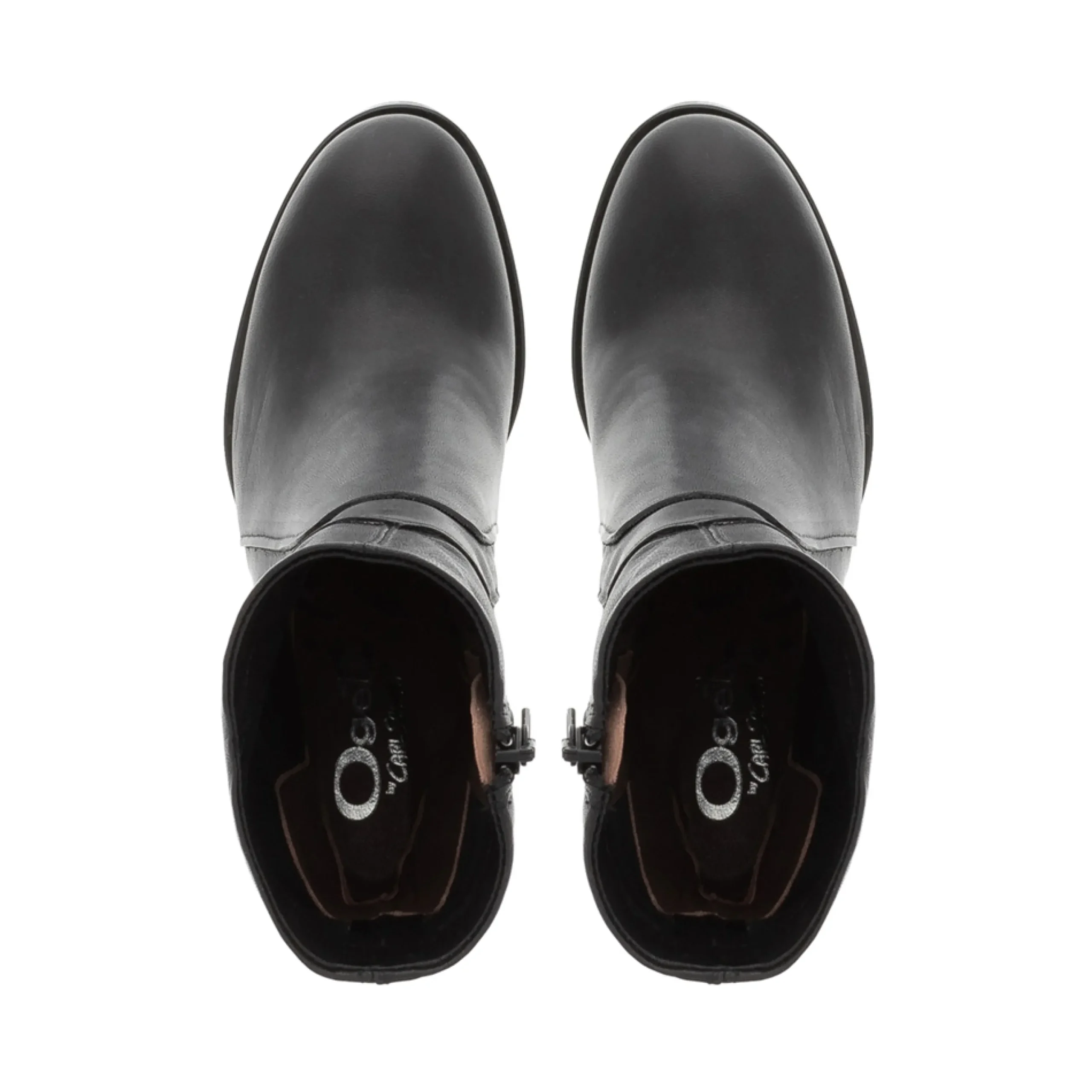 Noemi Black Leather Ankle Boots