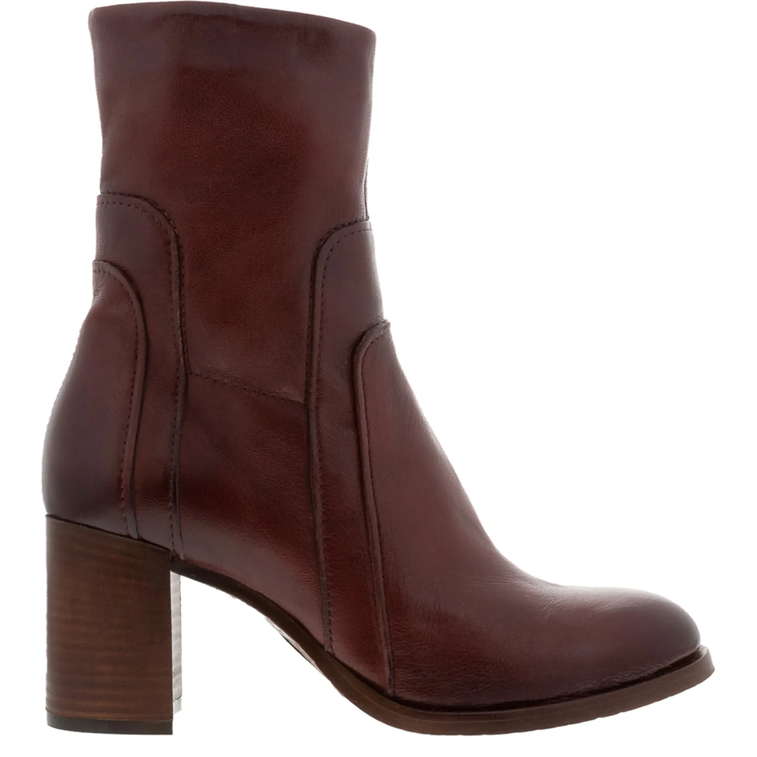 Noemi Bordo Leather Ankle Boots