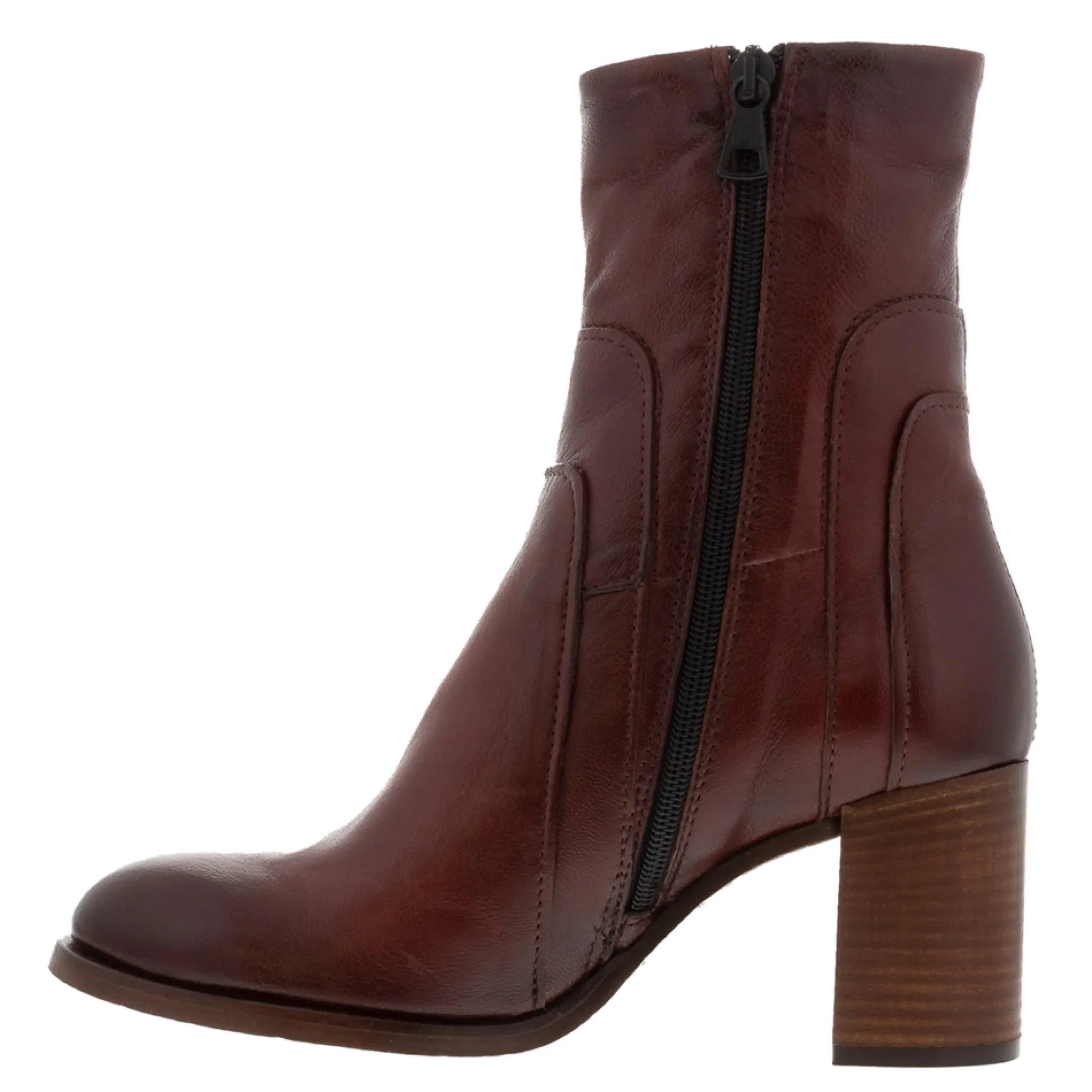 Noemi Bordo Leather Ankle Boots