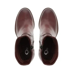 Noemi Bordo Leather Ankle Boots