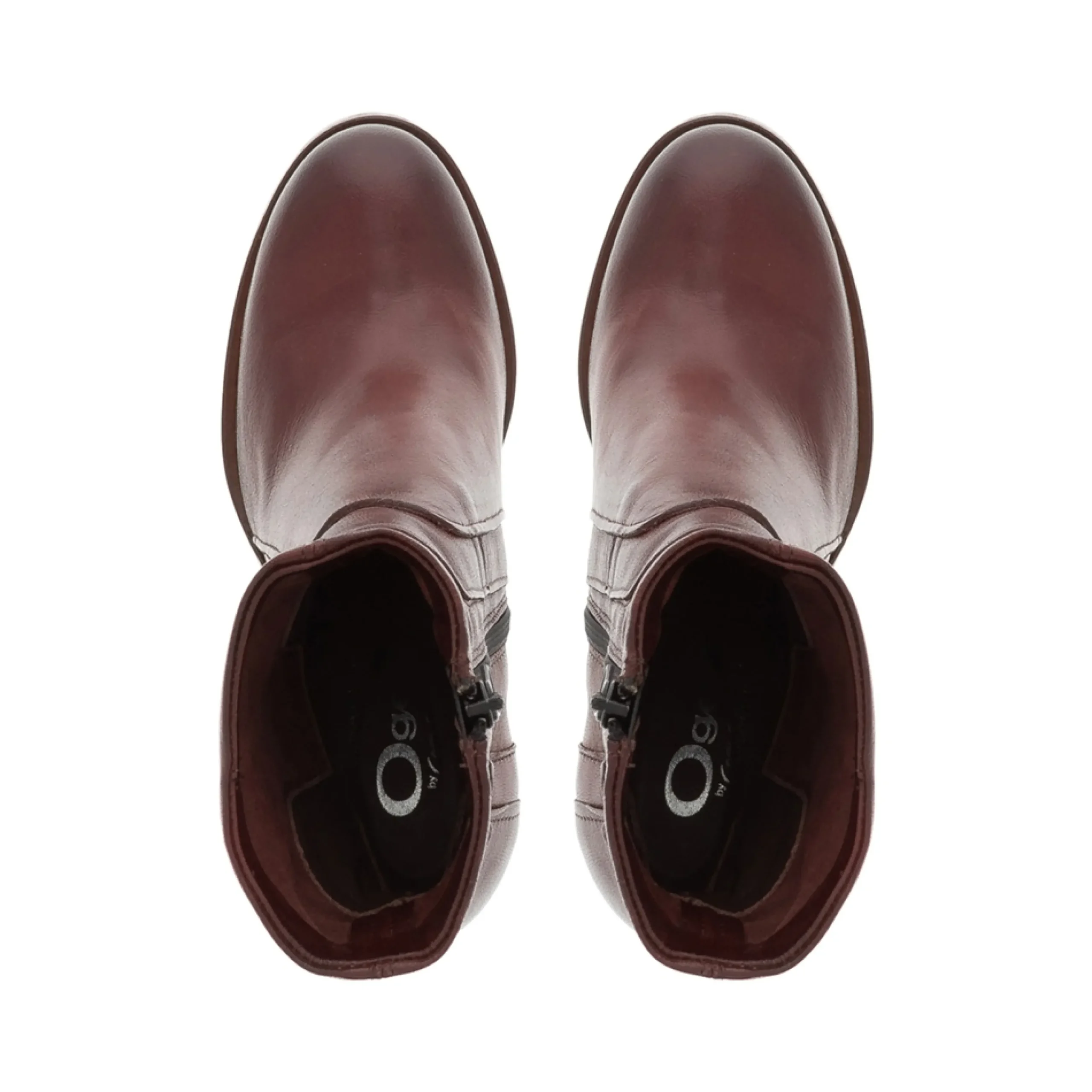 Noemi Bordo Leather Ankle Boots