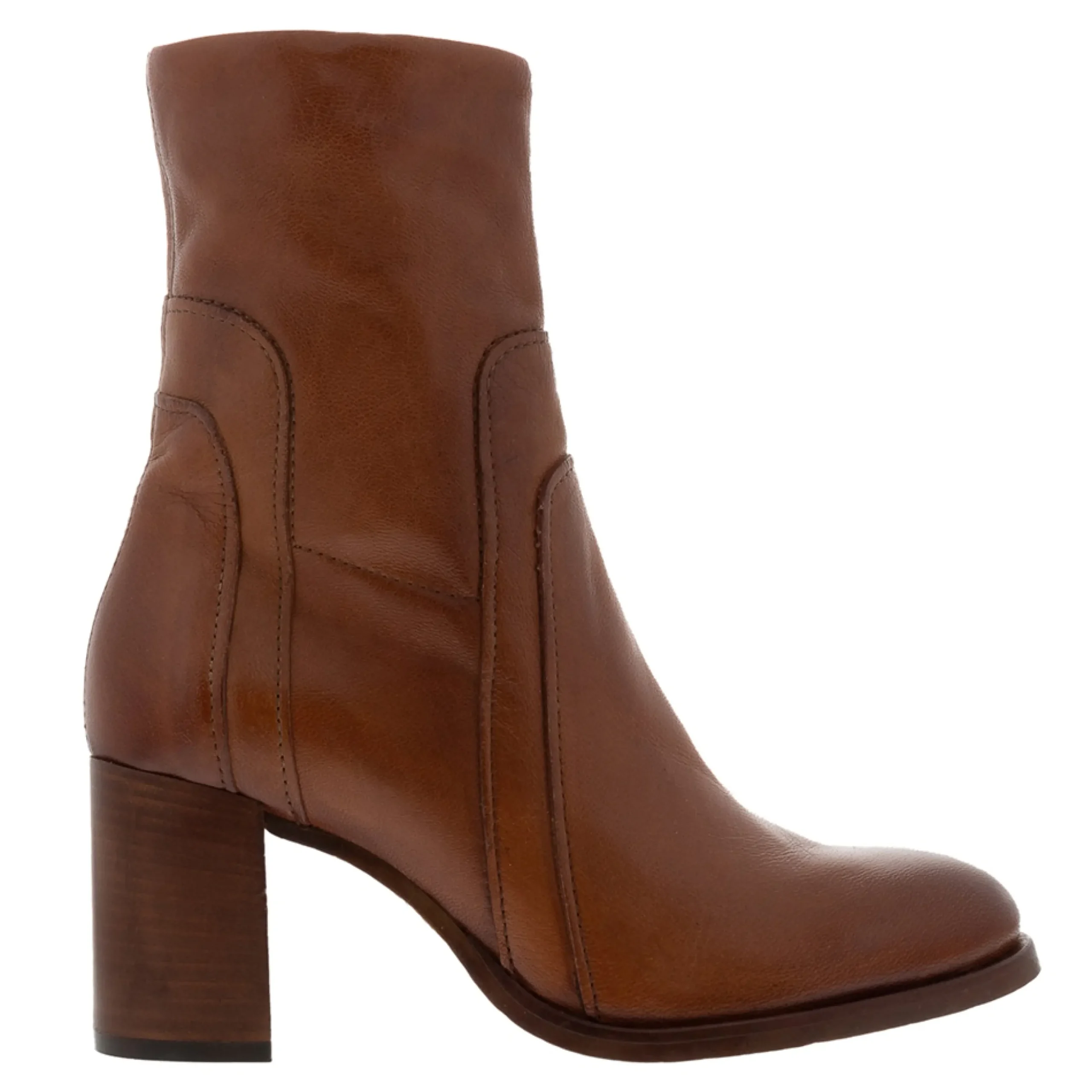 Noemi Tan Leather Ankle Boots