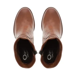 Noemi Tan Leather Ankle Boots