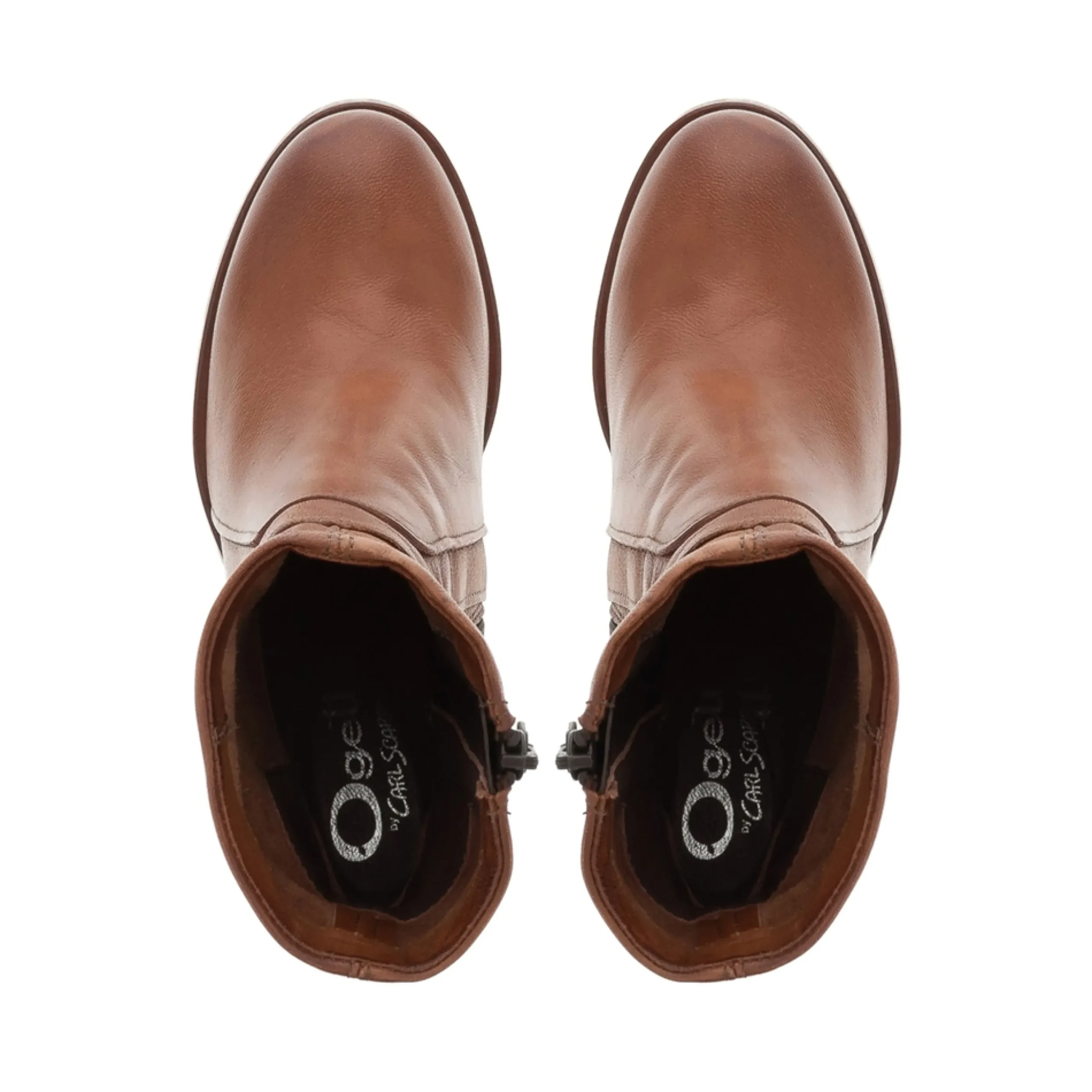 Noemi Tan Leather Ankle Boots