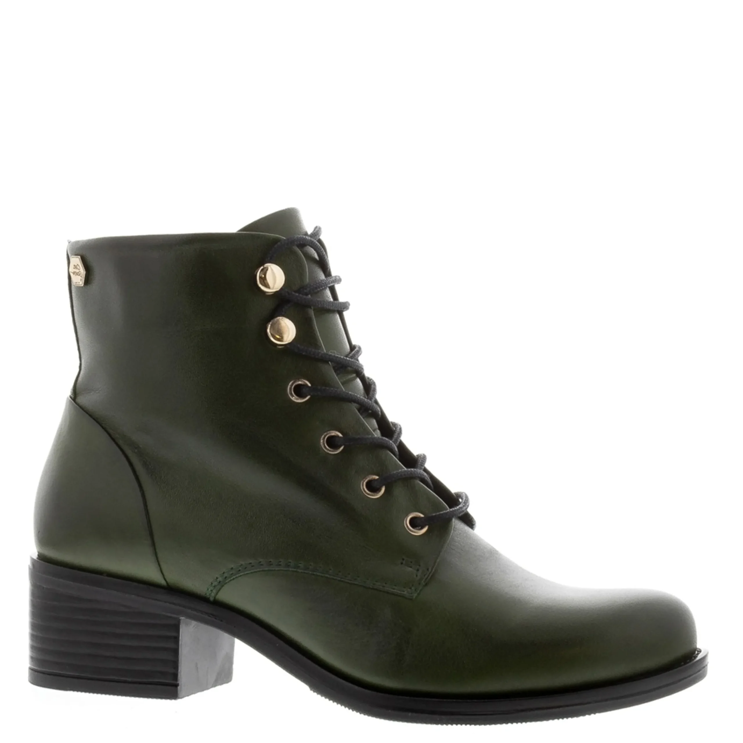 Ocean Green Leather Lace Up Ankle Boots