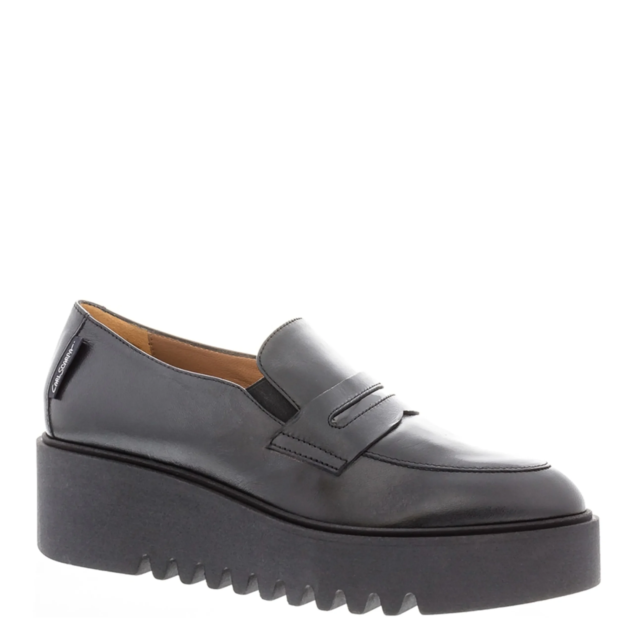 Opal Black Wedge Loafers