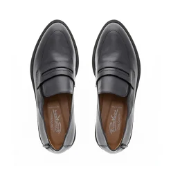 Opal Black Wedge Loafers