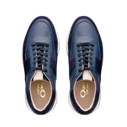 Polo Navy Leather Trainers
