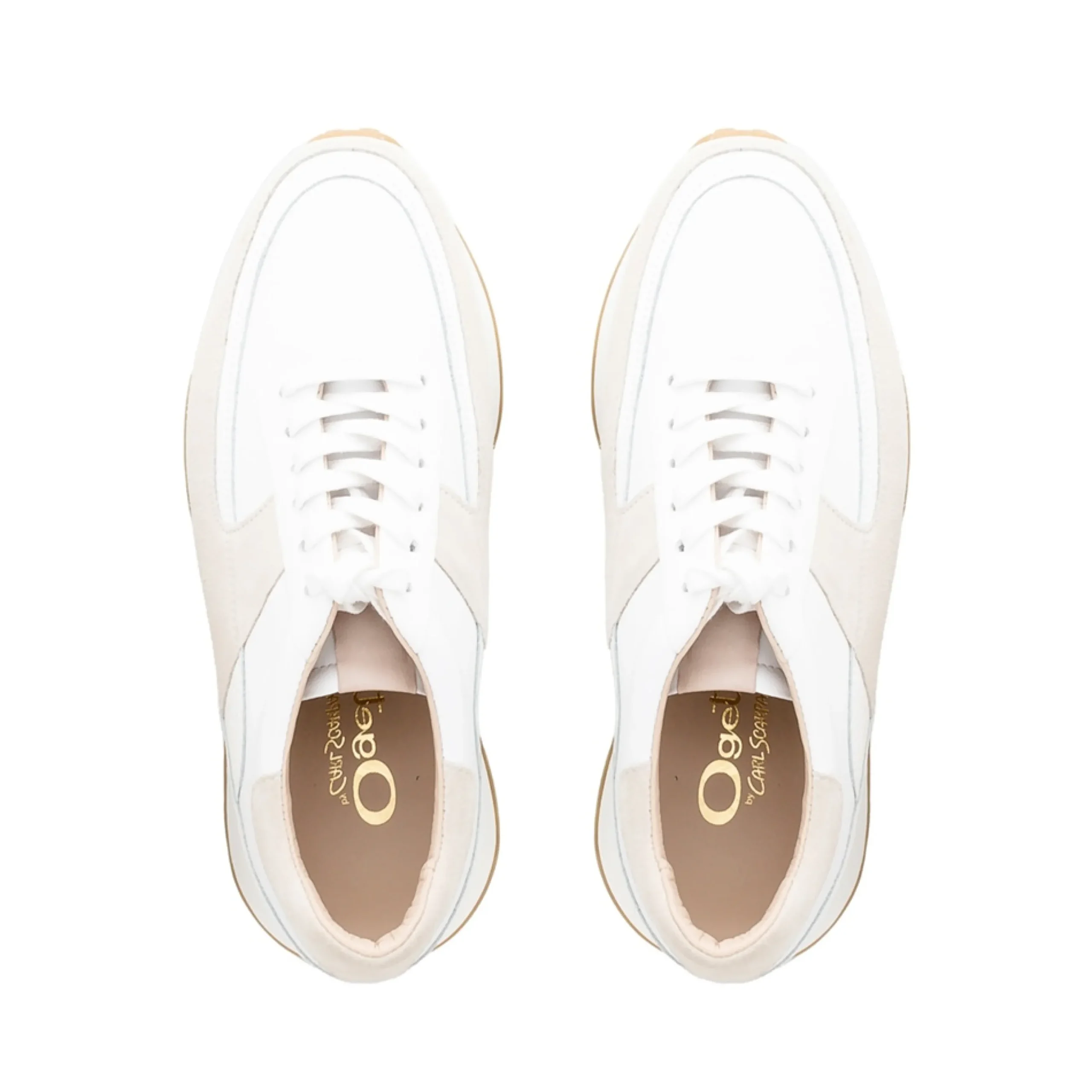 Polo White And Beige Leather Trainers