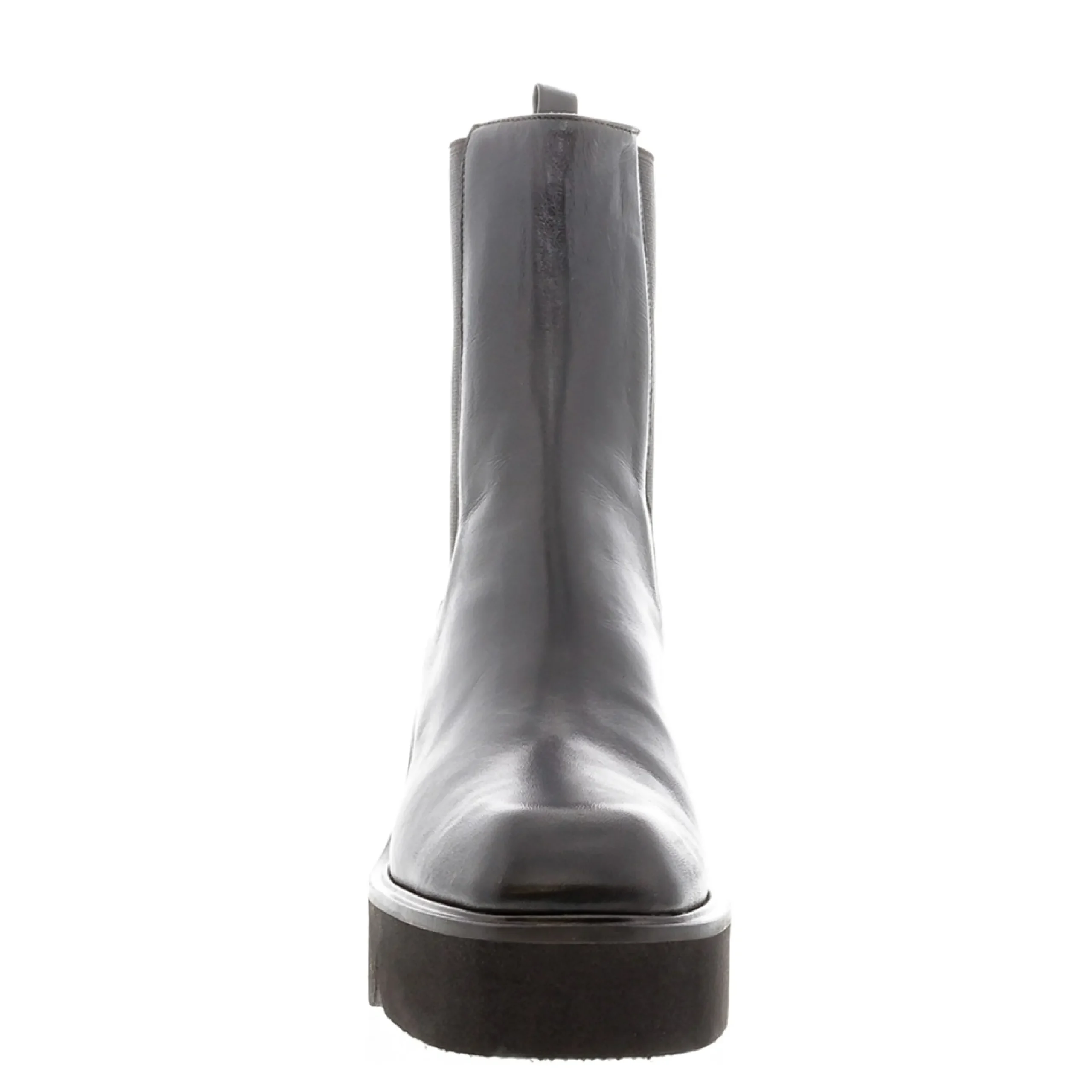 Powder Black Leather Wavesole Chelsea Boots