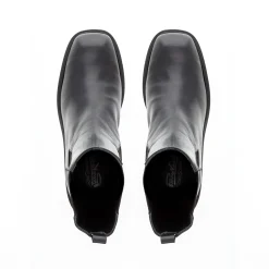 Powder Black Leather Wavesole Chelsea Boots