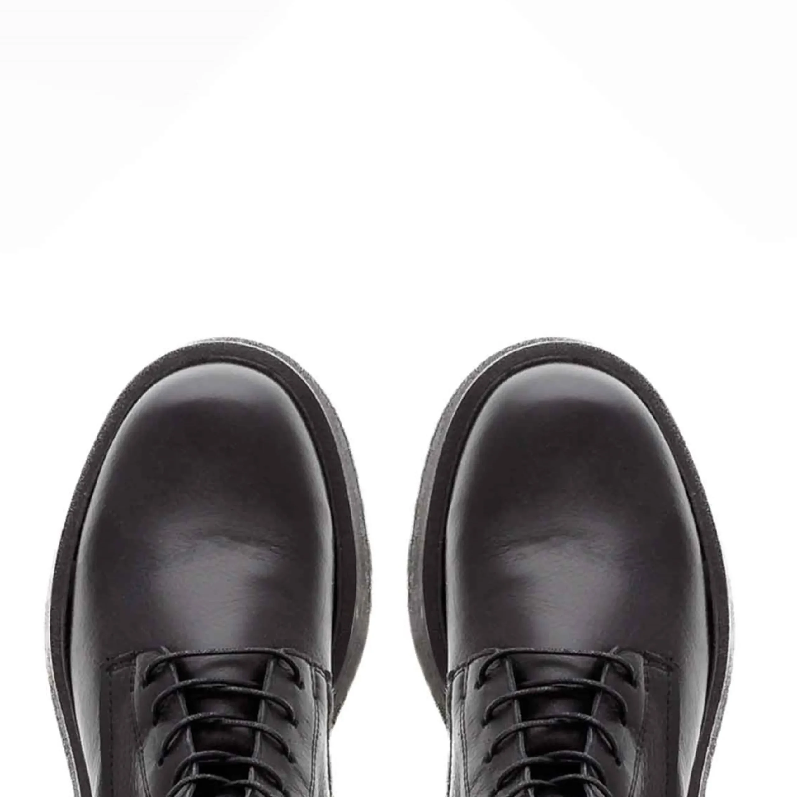 Punk Black Leather Lace Up Boots
