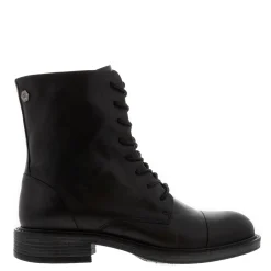 Rosemarie Black Leather Lace Up Ankle Boots