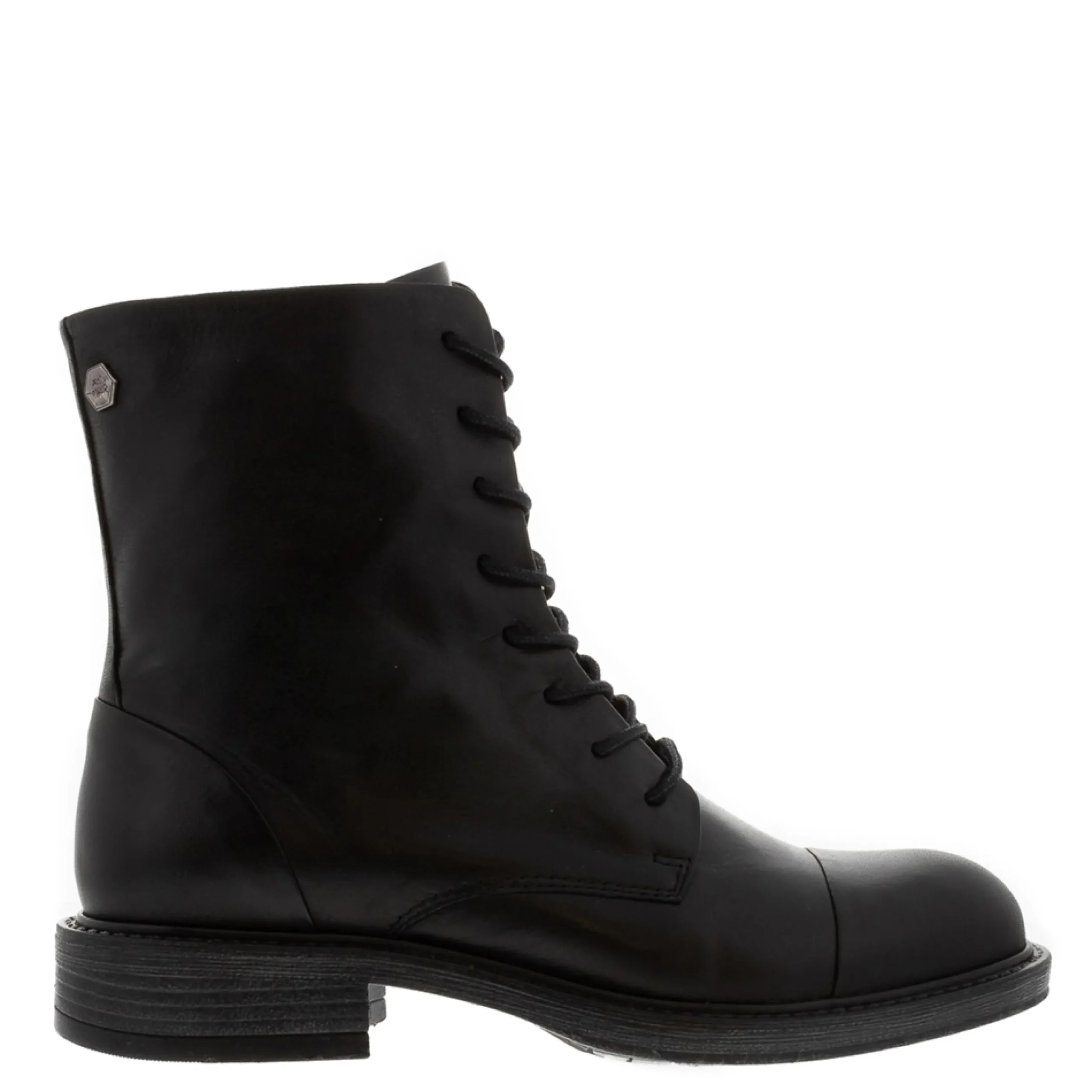 Rosemarie Black Leather Lace Up Ankle Boots
