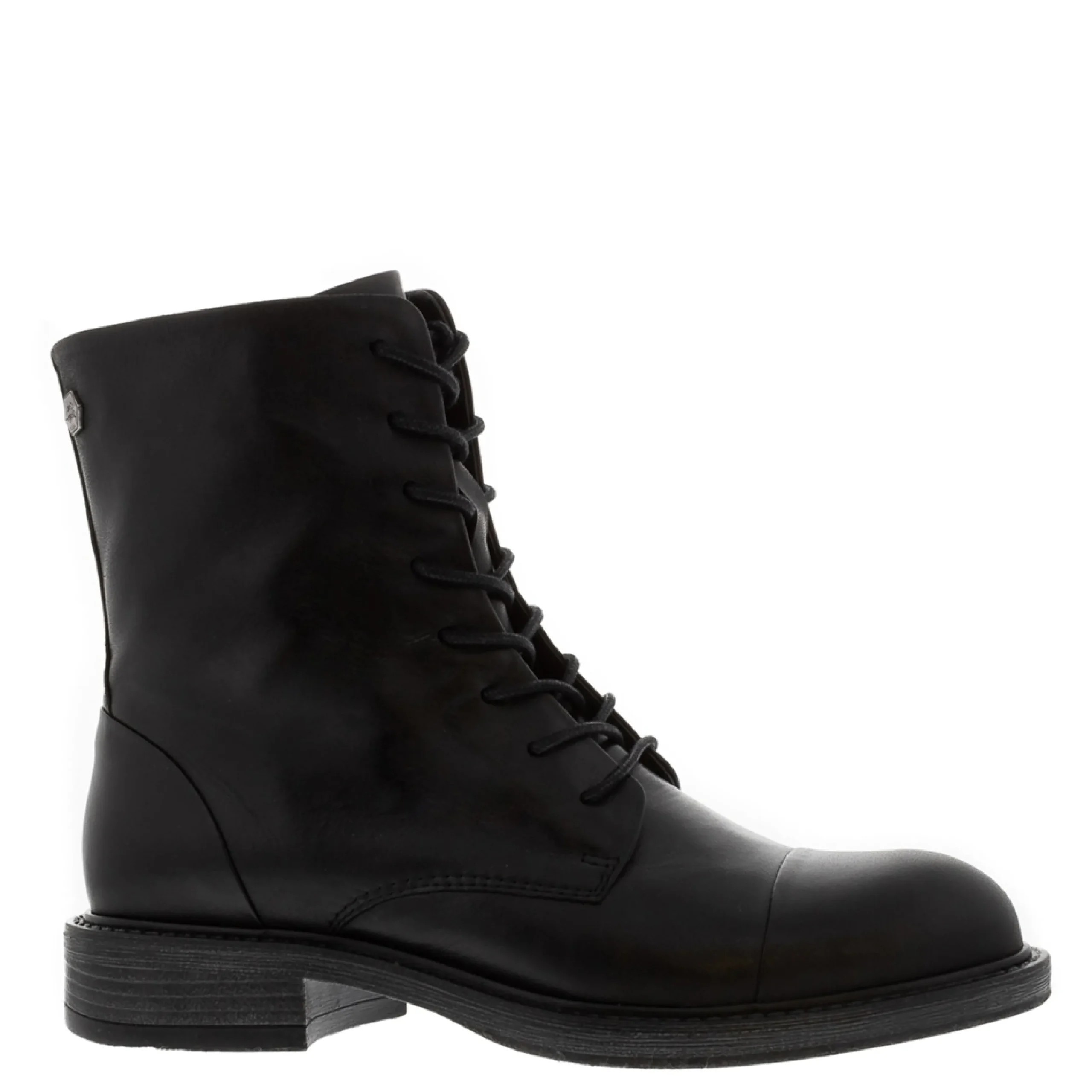Rosemarie Black Leather Lace Up Ankle Boots