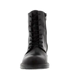 Rosemarie Black Leather Lace Up Ankle Boots