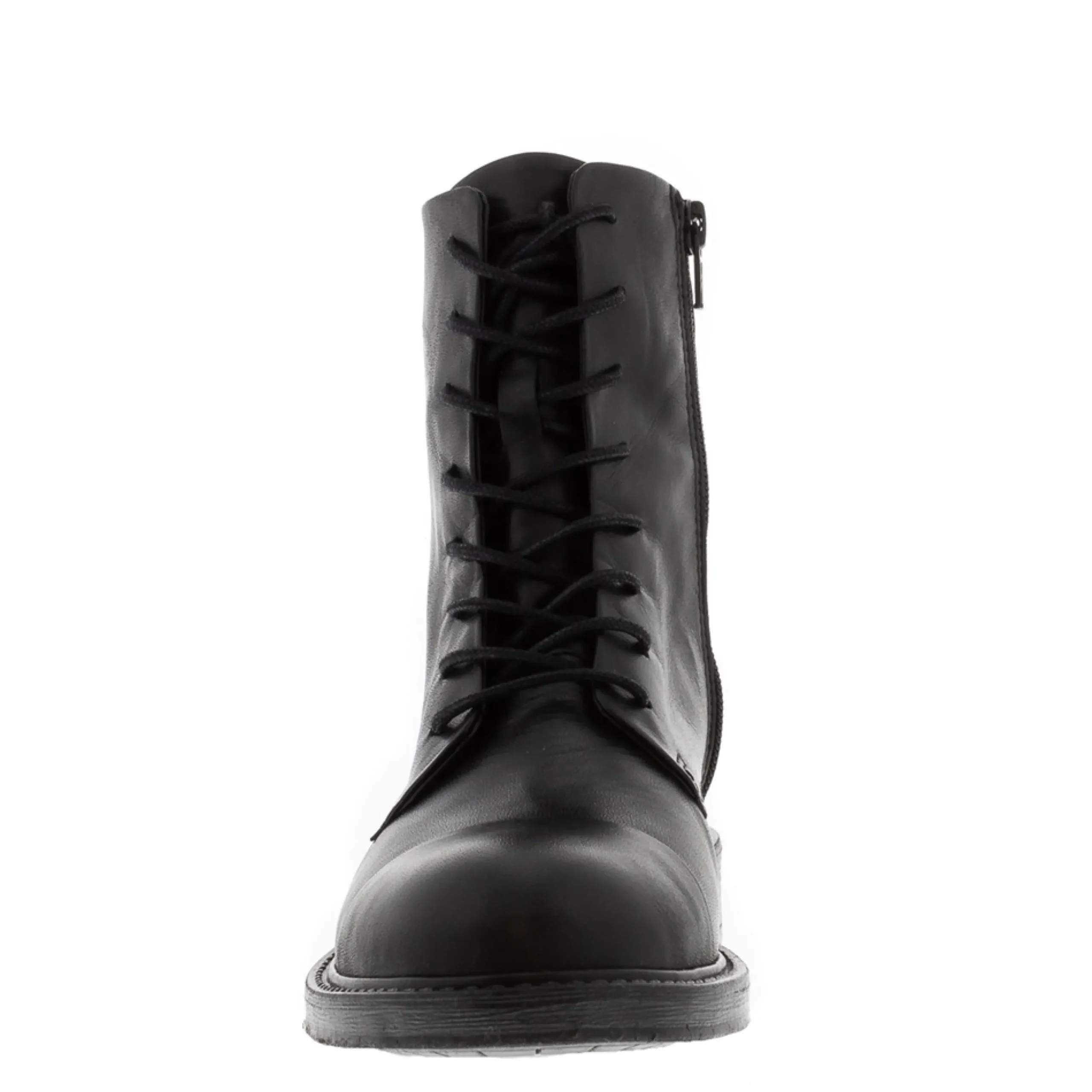 Rosemarie Black Leather Lace Up Ankle Boots
