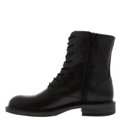 Rosemarie Black Leather Lace Up Ankle Boots