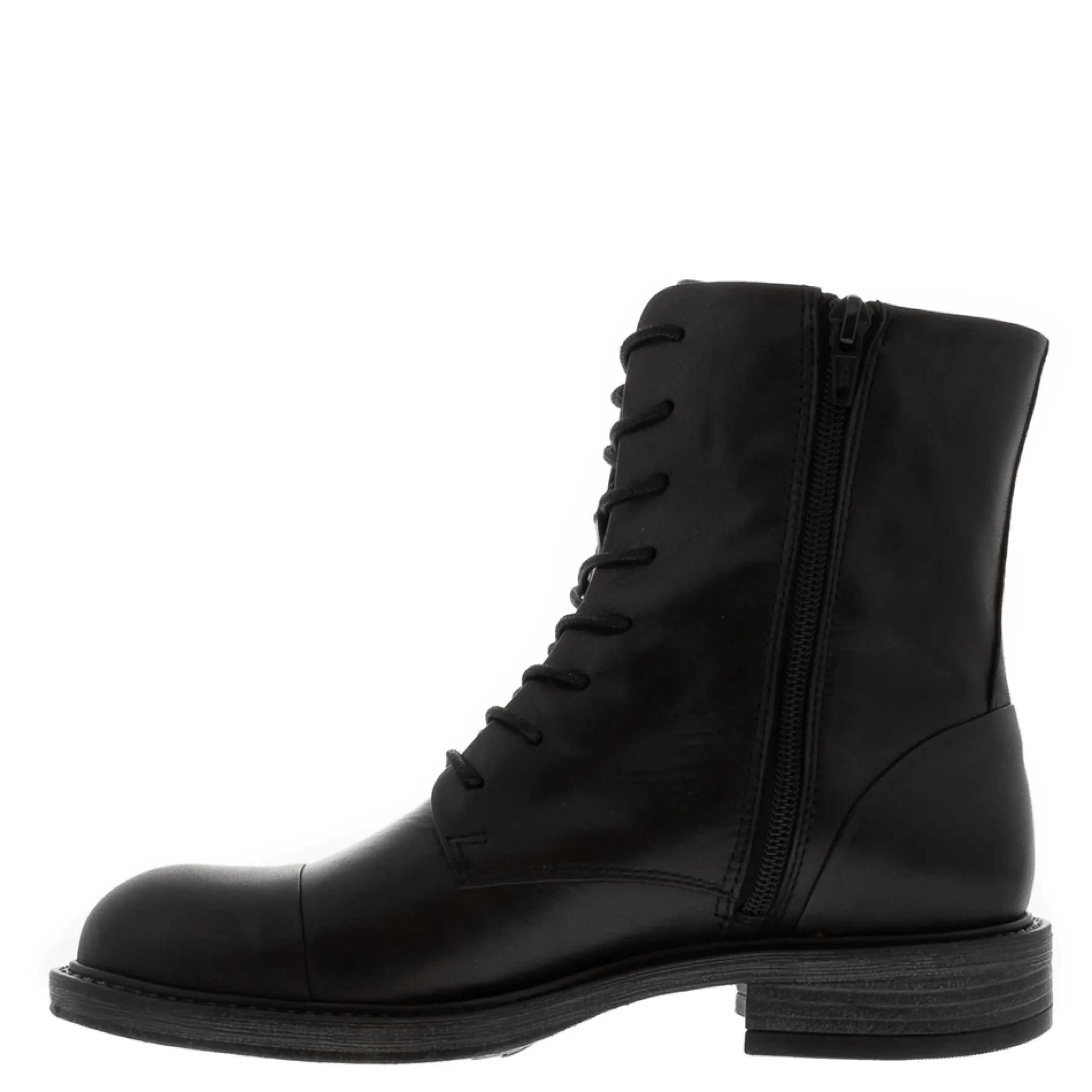 Rosemarie Black Leather Lace Up Ankle Boots