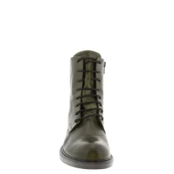Rosemarie Green Leather Lace Up Ankle Boots