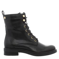 Roux Black Leather Lace Up Ankle Boots