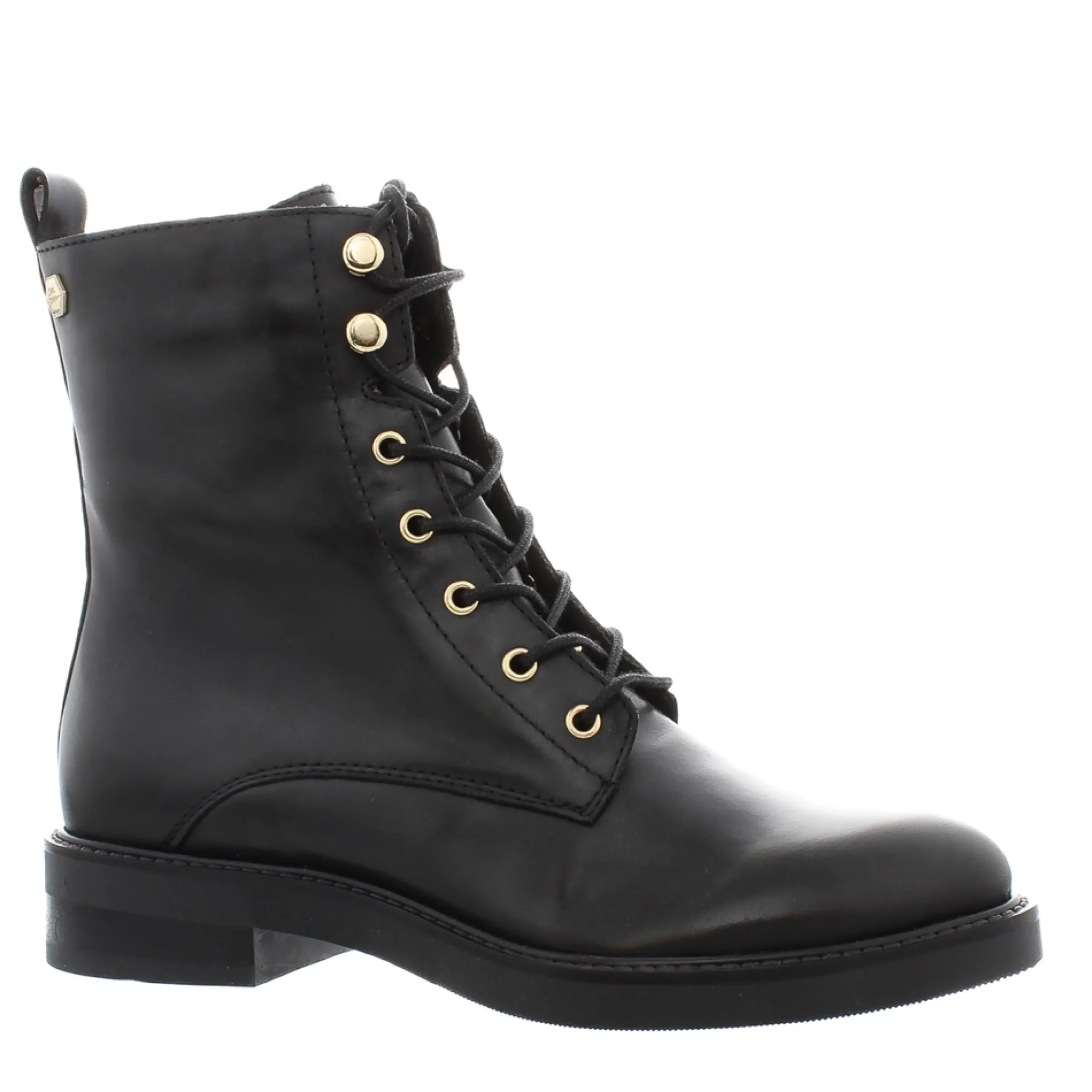 Roux Black Leather Lace Up Ankle Boots