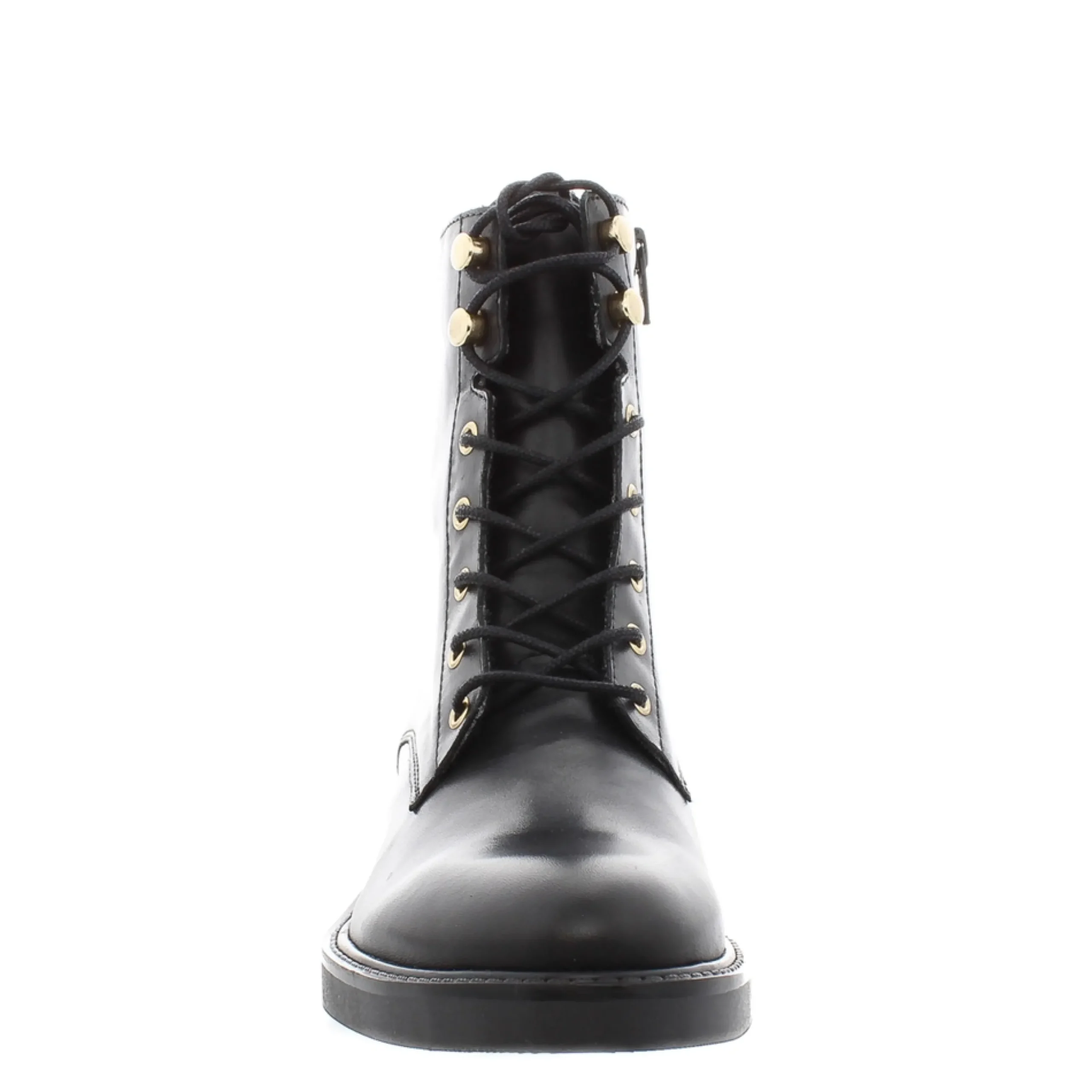Roux Black Leather Lace Up Ankle Boots