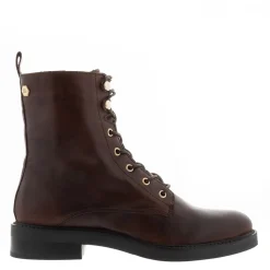 Roux Brown Leather Lace Up Ankle Boots