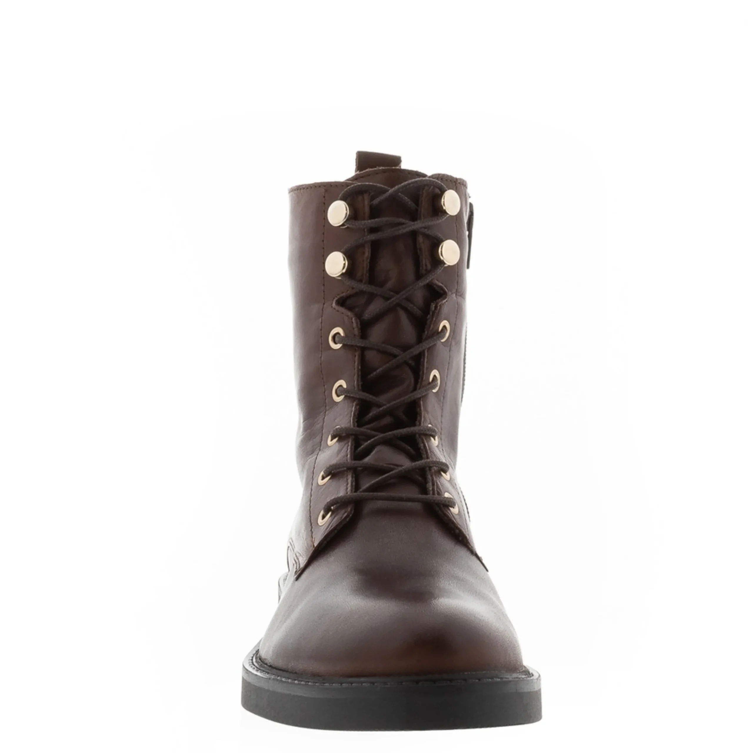 Roux Brown Leather Lace Up Ankle Boots