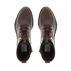 Roux Brown Leather Lace Up Ankle Boots
