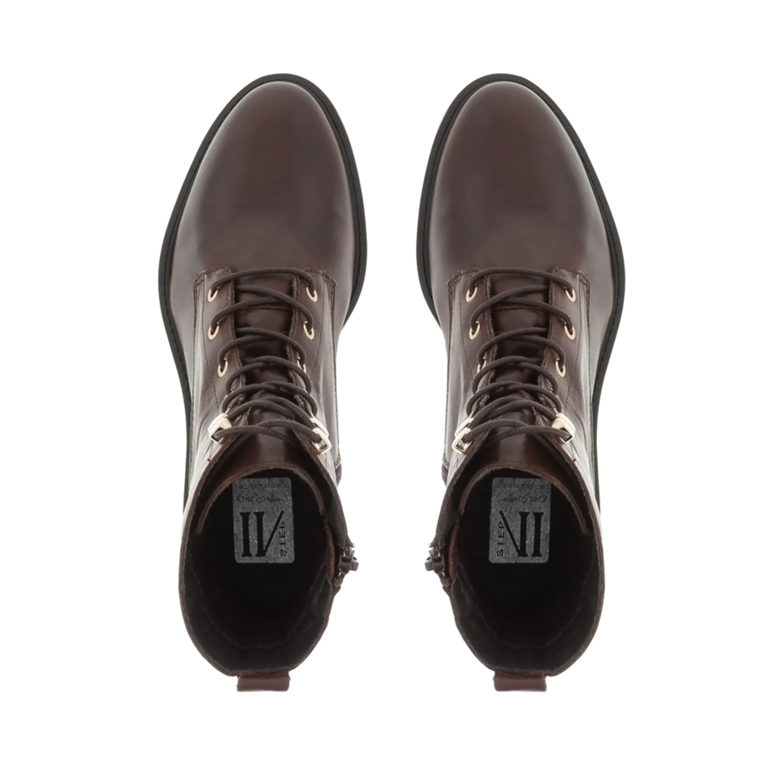 Roux Brown Leather Lace Up Ankle Boots