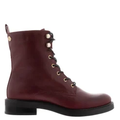 Roux Burgundy Leather Lace Up Ankle Boots