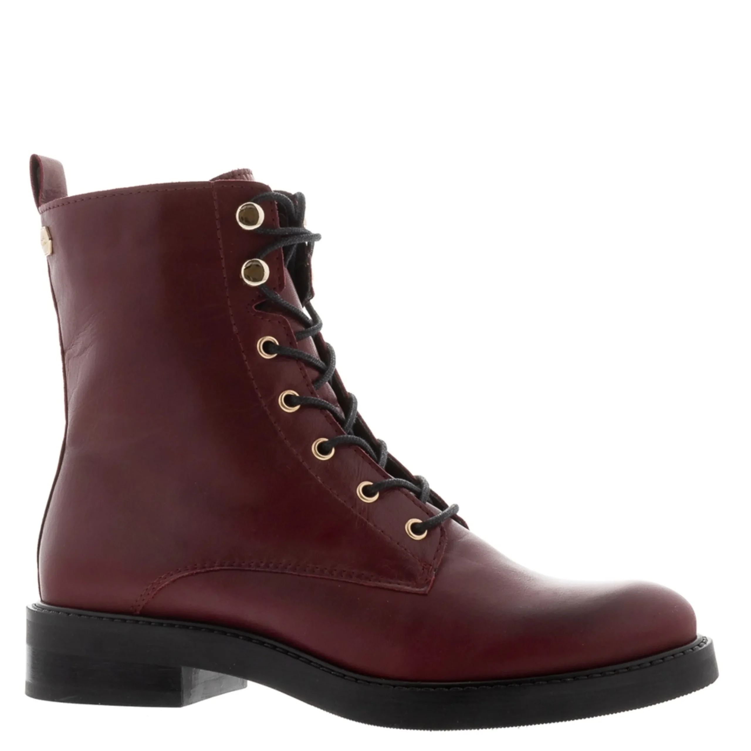 Roux Burgundy Leather Lace Up Ankle Boots