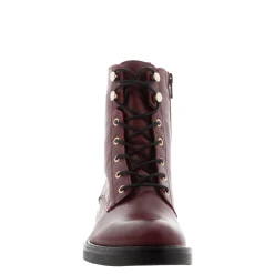 Roux Burgundy Leather Lace Up Ankle Boots