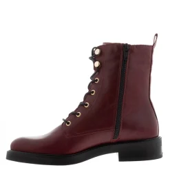 Roux Burgundy Leather Lace Up Ankle Boots