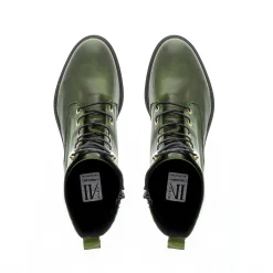 Roux Green Leather Lace Up Ankle Boots
