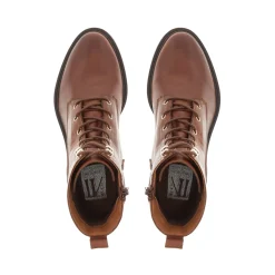 Roux Tan Leather Lace Up Ankle Boots