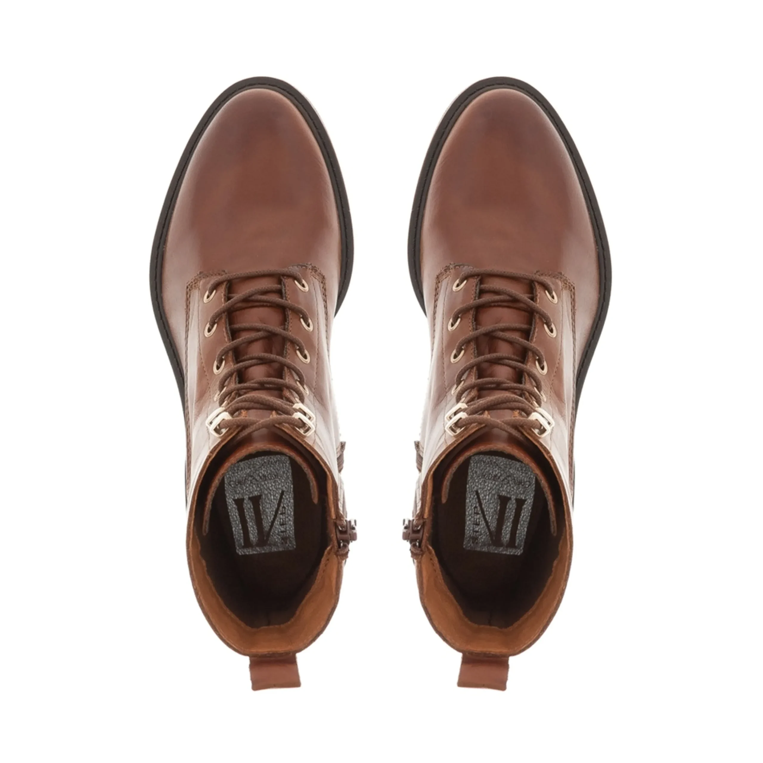 Roux Tan Leather Lace Up Ankle Boots