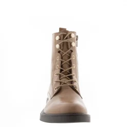Roux Taupe Leather Lace Up Ankle Boots