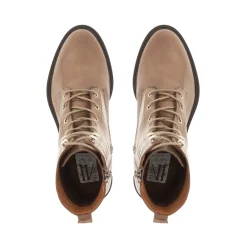 Roux Taupe Leather Lace Up Ankle Boots