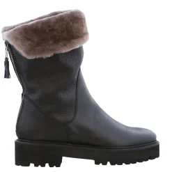 Ryoko Black Italian Leather Sheepskin Lined Ankle Boots