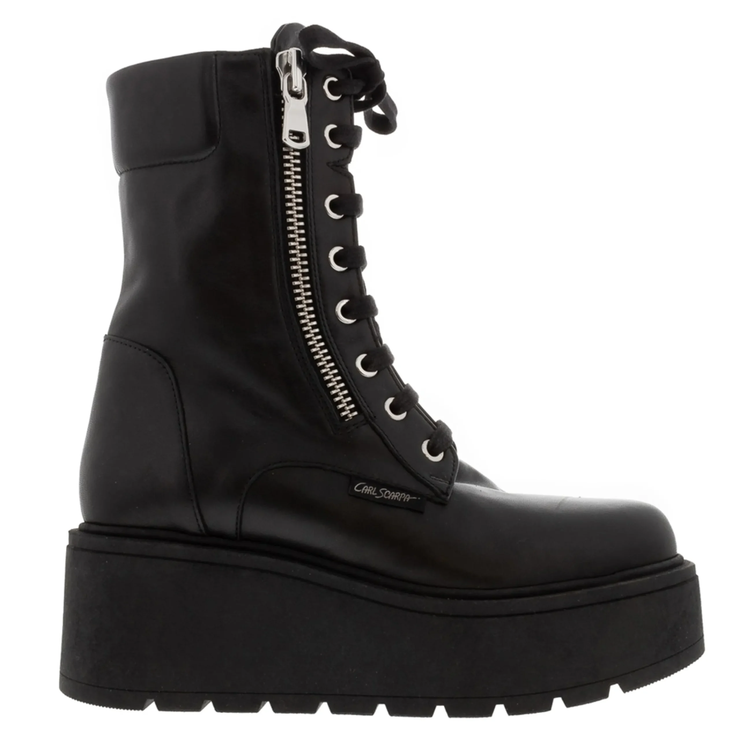Sabatto Black Leather Lace Up Ankle Boots