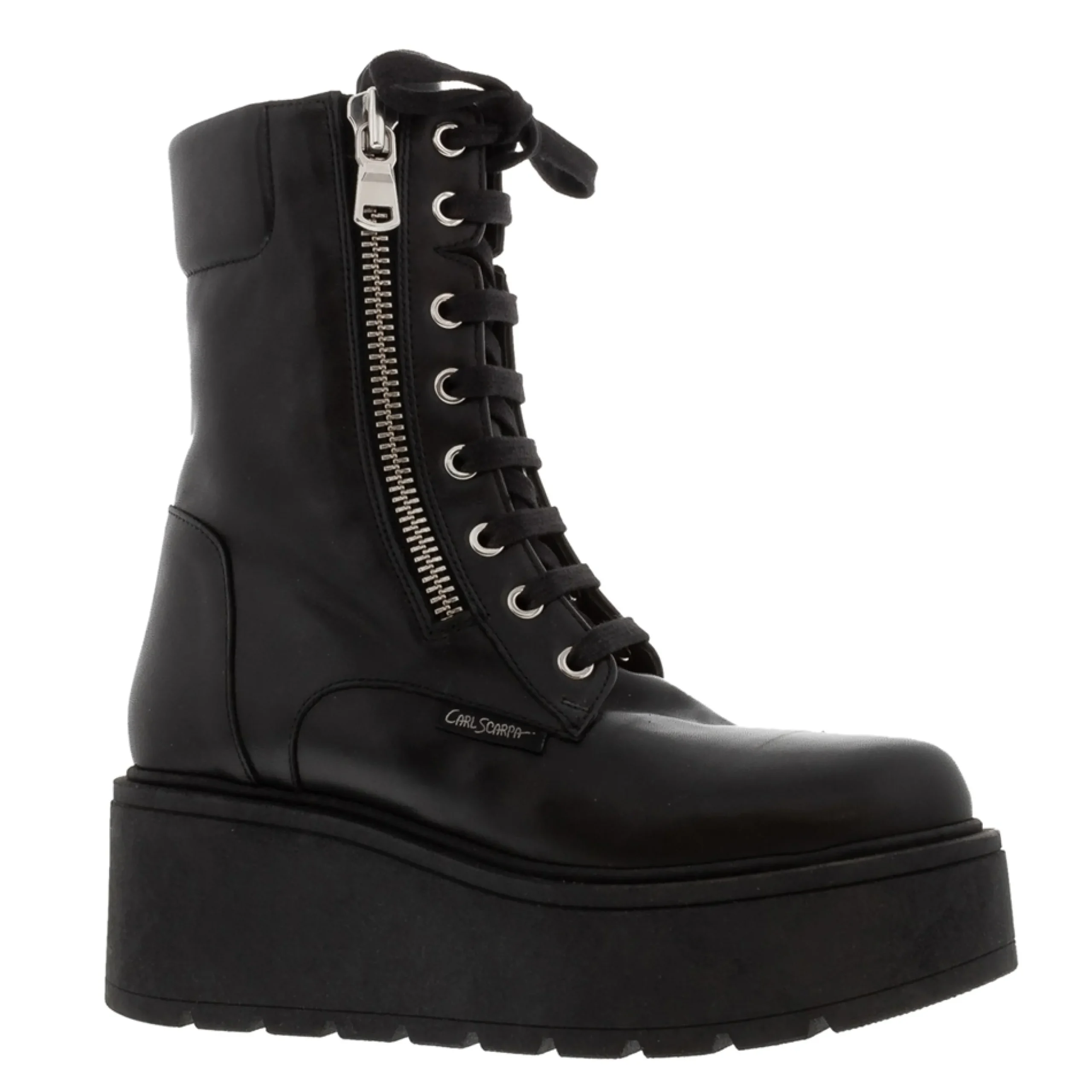 Sabatto Black Leather Lace Up Ankle Boots